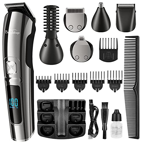 Brightup Beard Trimmer for Men - Electric Razor & Shaver, Cordless Hair Clippers Trimmers Set, IPX7 Waterproof Mens Grooming Kit for Shaving Face, Mustache, Body, Ear, Nose Hair Trimmer, Gifts for Men