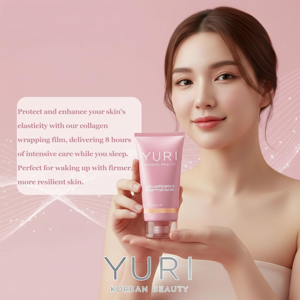 YURI Collagen Night Wrapping Mask, Peel Off Face Mask for Hydration Care