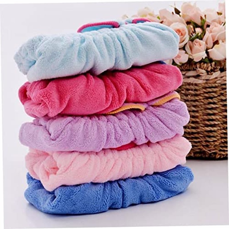 FOYTOKI Hair Drying Cap Towel for Hair Shower Hat for Plopping Cap Curly Hair Beaded Headpiece Hair Turbans for Wet Hair Bath Towel Hat Bath Wipes Shower Cap Rosy