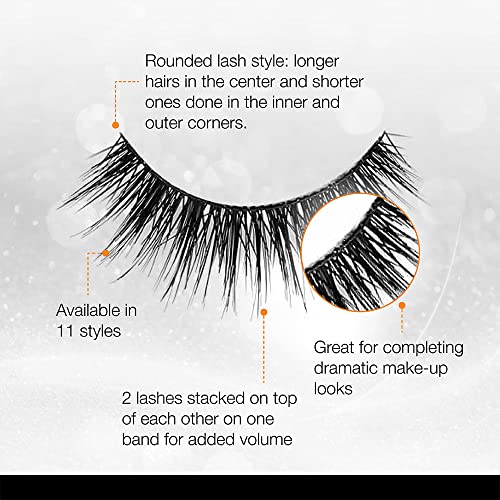Ardell False Eyelashes Double Up 207 - Twice the Volume, Round Lash Style, Reusable Lashes, 4 Pairs, 1 Pack
