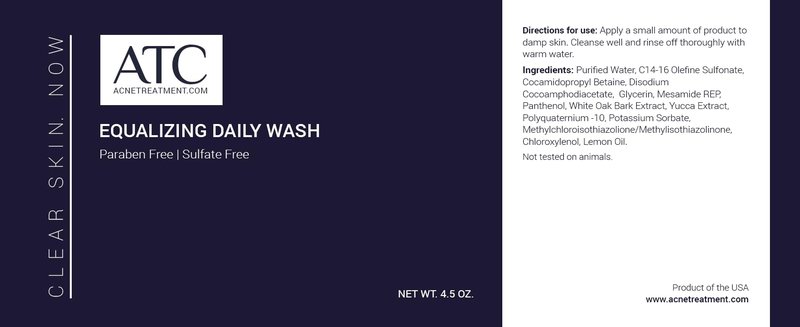Equalizing Daily Body Wash - Sulfate and Paraben Free Foaming Cleanser for All Skin Types and Grades of Acne