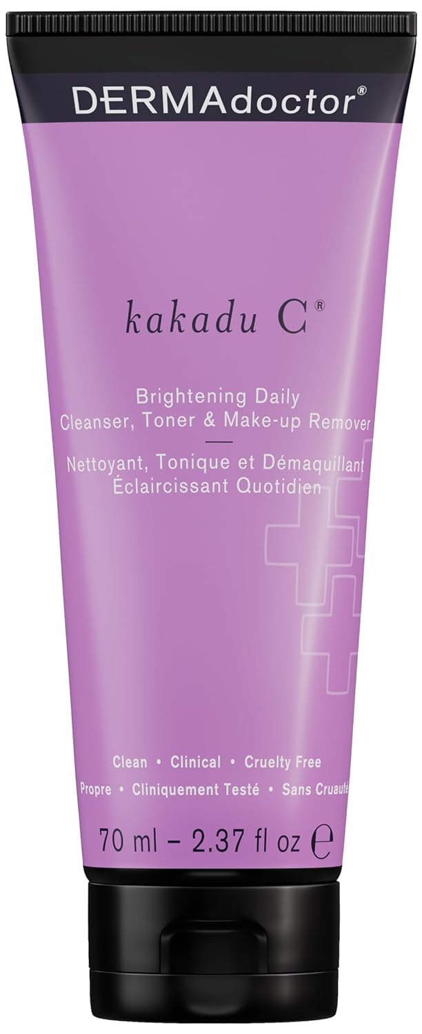DERMAdoctor Vitamin C Facial Cleanser, Daily Face Wash, Toner, Makeup Remover | High-Potency Vitamin C from Kakadu Plum, Facial cleanser, Face Scrub, Cleanse Pores, Removes oil, Sunscreen, Pollutants
