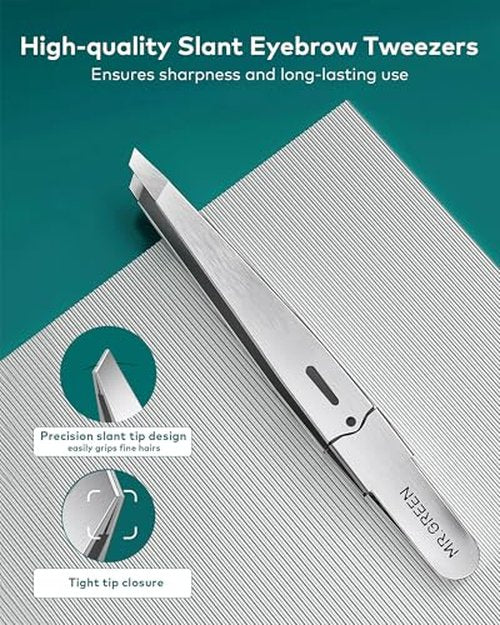MR.GREEN Nail Clippers, 5PCS Nail Clipper Set with Ultra-Thin Fingernail Clippers,Nail File, Tweezers, Scissors, Professional Manicure Set for Men and Women, Nail Cutter with Leather Case (Blue)