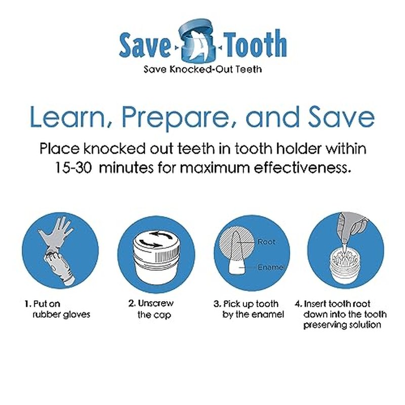 Save-A-Tooth Preservation Kit - Prevent Permanent Tooth Loss, Save Knocked Out Teeth for up to 24 Hours - Tooth Saver Made in the USA by SmartPractice - Keep in your Kit Bag for a Tooth Emergency