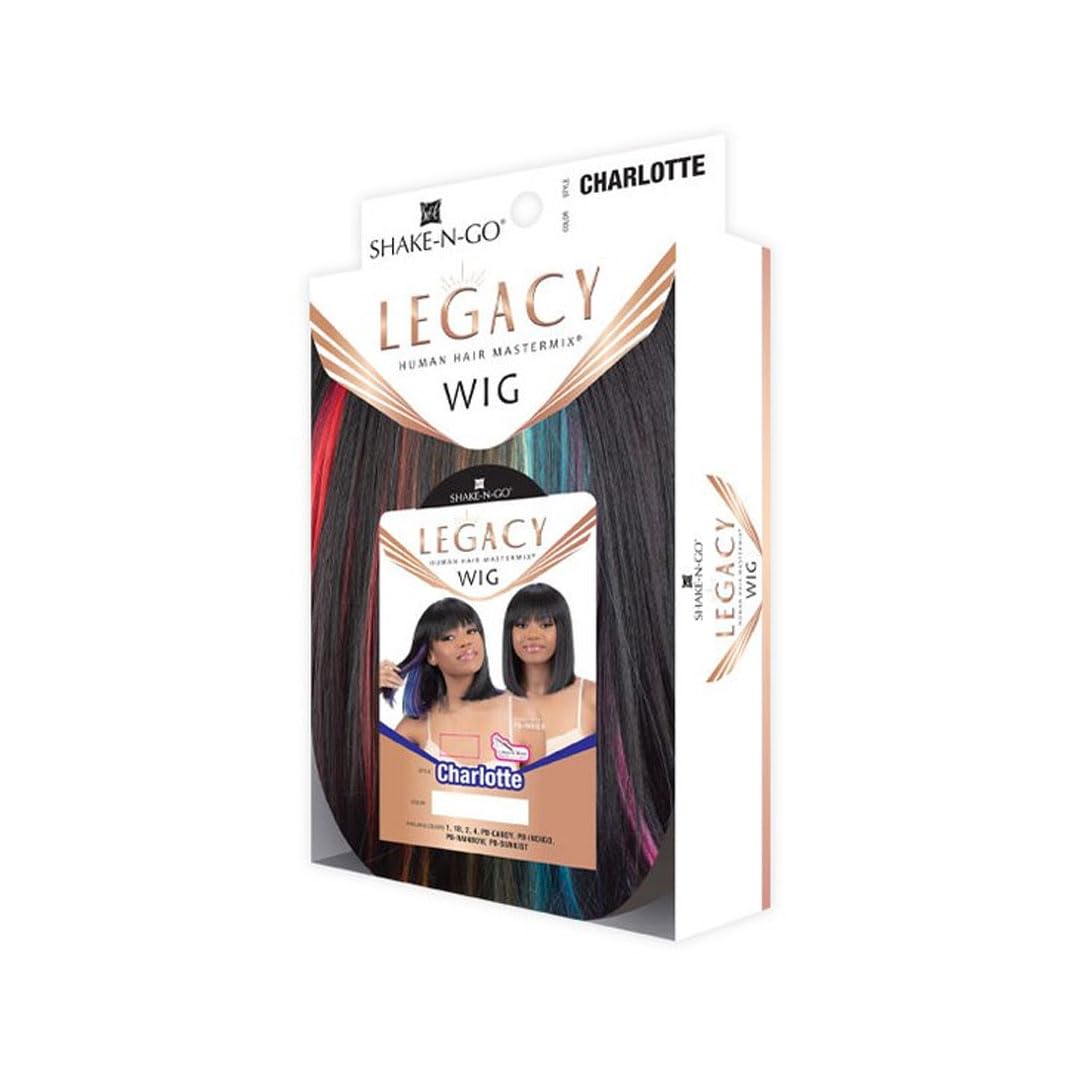 Shake-N-Go Legacy Human Hair Blend Hd Lace Front Wig - Charlotte (Color:1B OFF BLACK)