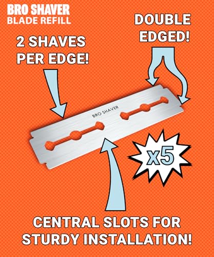 BRO SHAVER 3.0, Back Shaver for Men (DIY) Back & Body Hair Trimmer. Shave Wet or Dry Back Hair with The BroShaver Back Razor for Men. Split Handle Back Shaver for Men with Ergonomic Grip