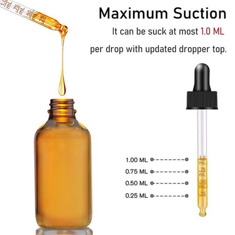 Bumobum Glass Dropper Bottles, 2 oz Amber and Blue Dropper Bottle for Essential Oils Bottles with Funnel, Labels & Pipette, 2 pack Eye Tincture Bottle with Measured Dropper