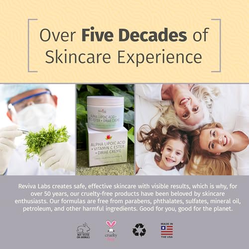 Reviva Labs DMAE Cream with Alpha Lipoic Acid, Vitamin C Ester - DMAE Lift and Firm Cream for Neck and Face - Skin Firming and Moisturizing Cream