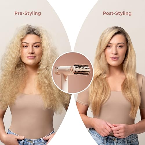 Shark Hair Dryer SpeedStyle RapidGloss Finisher and High-Velocity Dryer, Ionic Hair Blow Dryer with IQ Speed Styling and Drying Suite, No Heat Damage, Best for Straight and Wavy Hair, Silk, HD331