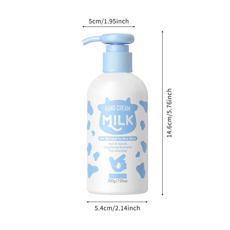 Milk Hand Cream, Skin Hydrating Lotion –Rich,Velvety Conditions & Protects Skin,Moisturizing Nourishing Exfoliating Hand Film Hands Carefor Dry Cracked Skin Body, Hand,Foot Large Capacity 200g/7.05 oz