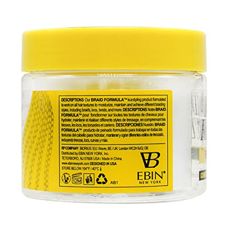 EBIN NEW YORK Braid Formula Conditioning Gel, Original/Regular Hold, 11oz/310ml – Clean/Aloe Vera Scent, Shine, Braid Control, No Residue, No Flaking, Smoothing, Strong Hold