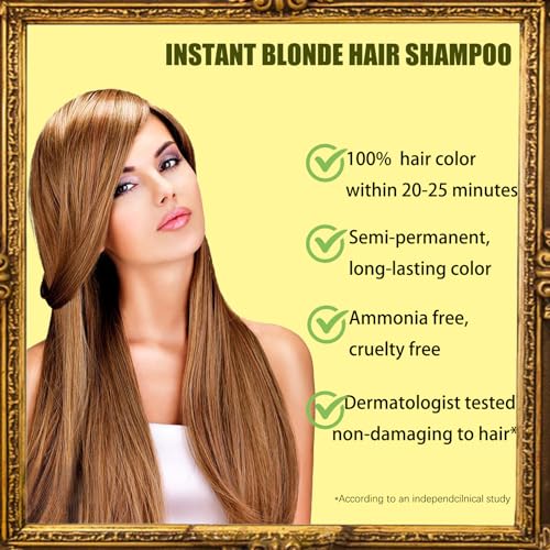 NCEPROHR Blonde Brown Hair Color Shampoo - Instant, Long Lasting Brown Hair Dye Shampoo 3 in 1 for Women & Men, Herbal Brown Shampoo, Easy to Use, Ammonia Free, Paraben Free, 16.90 Fl OZ