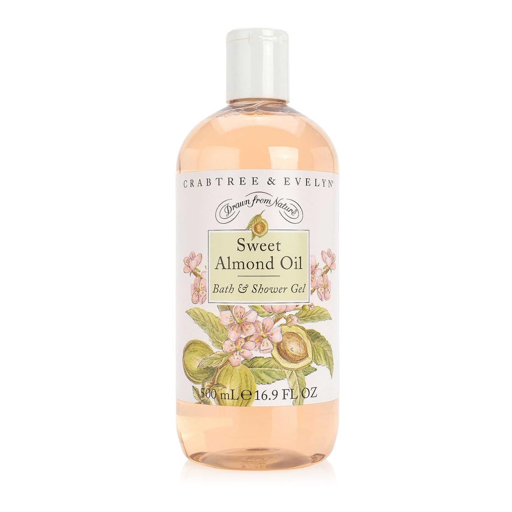 Crabtree & Evelyn Sweet Almond Oil Bath and Shower Gel & Body Lotion (16.9 fl oz each)