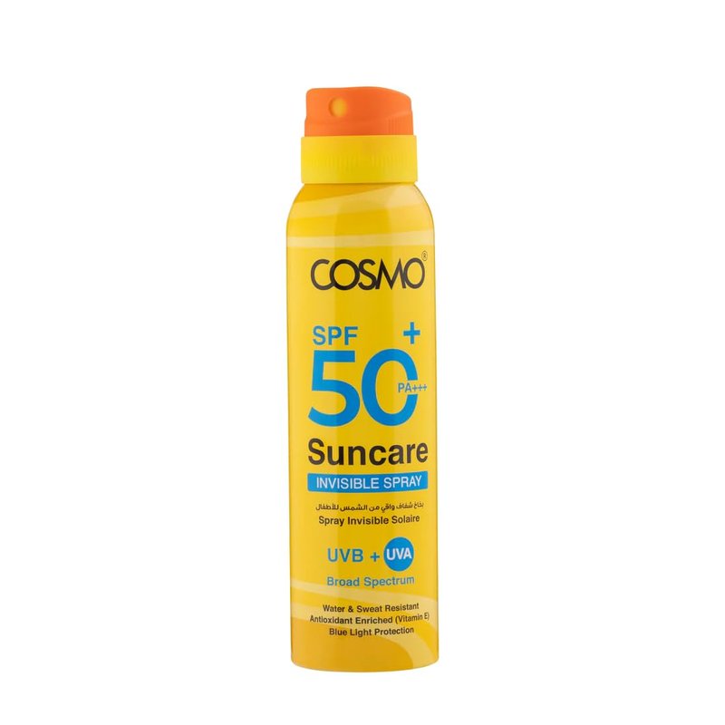 CD COSMO DESIGNS Suncare Invisible Spray SPF 50 Pa+++ 150ml | 5.07 fl.oz UVB/UVA Protection | Water & Sweat Resistant Antioxidant Enriched (Vitamin E) | Blue Light Protection | for Unisex