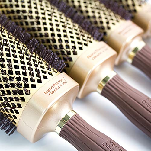 Olivia Garden NanoThermic Ceramic + Ion Square Shaper Thermal Hair Brush - Not Electrical - Professional Blowout Brush for Normal to Thick Hair