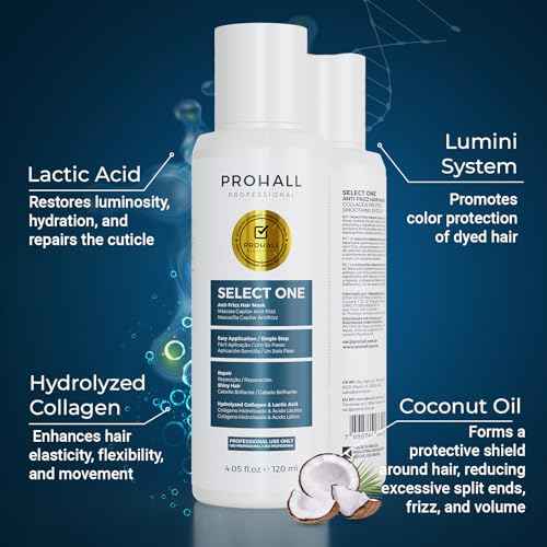 Brazilian Keratin Treatment Blowout Complex-PROHALL SELECT ONE 4.05 oz-Formaldehyde Free Keratin Hair Treatment at Home-Queratina Brasile?a Keratina Para Alisar el Pelo Sin Formol-Off White