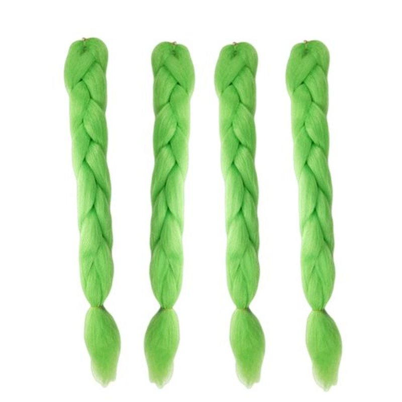 Glowing in Darkness Braiding Hair 400g Braiding Hair Jumbo Box Braids Hair Extensions Shining Jumbo Braids Hair Fluorescent Light in Darkness (Green)