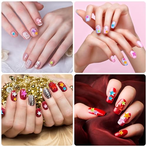 OIIKI 6 Sheets Colorful Star Face Gems Stickers, Eye Rhinestones Makeup Stickers, Women Makeup Jewels, Rave Accessories for Parties, Festival, Daily Use (1sheet/88pcs)