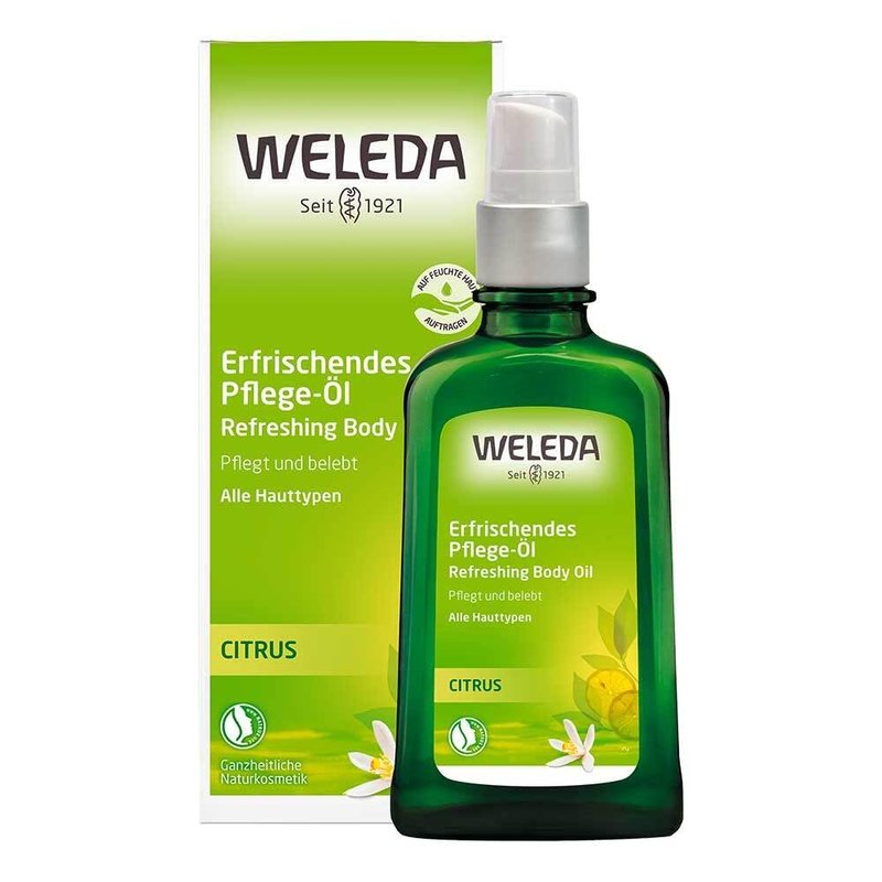Weleda Refreshing Citrus Body Oil, 3.4 Fluid Ounce, Plant Rich Body Oil with Lemon Peel and Sweet Almond Oils