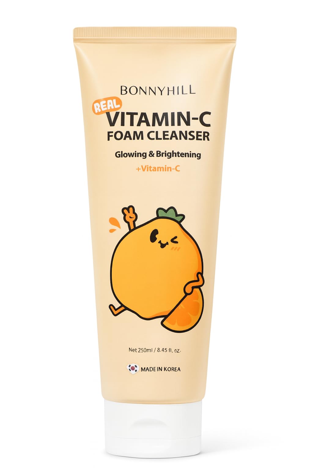 BONNY HILL Real vitamin - C Foam Cleanser, Glowing & Brightening 250ml/8.45 fl oz, Korean Skincare