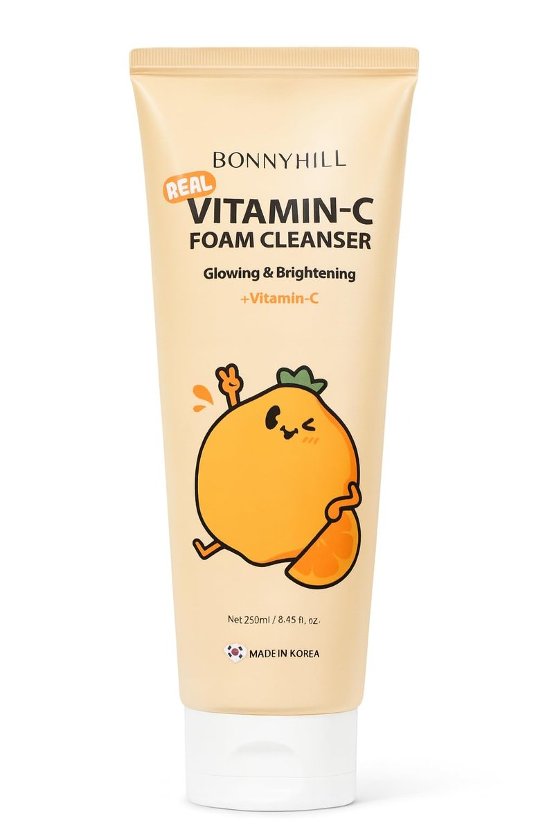 BONNY HILL Real vitamin - C Foam Cleanser, Glowing & Brightening 250ml/8.45 fl oz, Korean Skincare