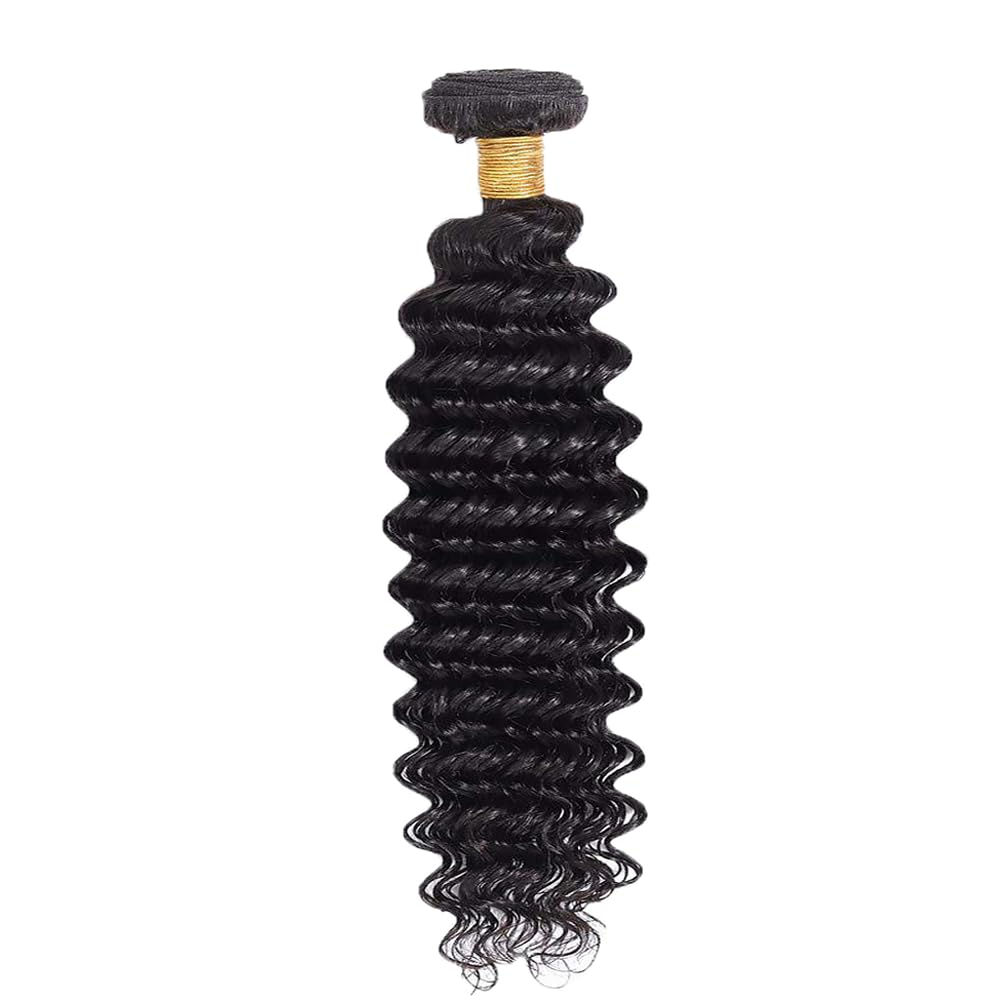 Deep Wave Bundles Human Hair Natural Black Color 8A Grade Brazilian Unprocessed Virgin Hair 14 Inch Loose Deep Wave Human Hair Bundles