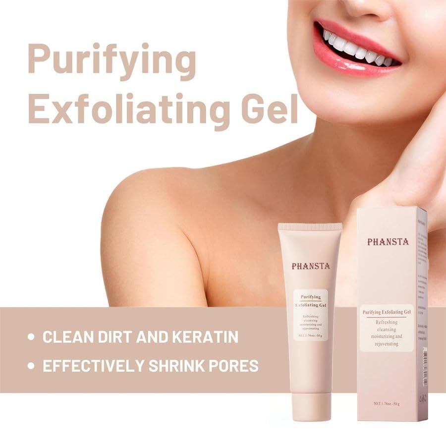 Phansta Exfoliating Gel, Exfoliating Gel Scrub for Face, Phansta Purifying Enzymes Exfoliating Gel,Moisturizing Exfoliating Scrub Gel for All Skin (3pcs)