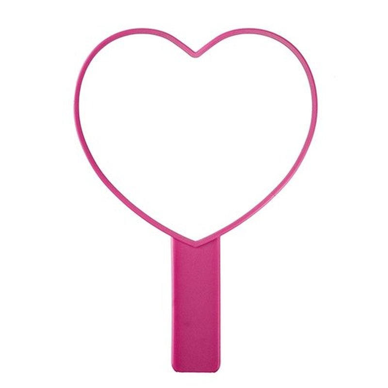 TBWHL Heart-Shaped Travel Handheld Mirror, Cosmetic Hand Mirror with Handle (Rose Red, 1Pack)