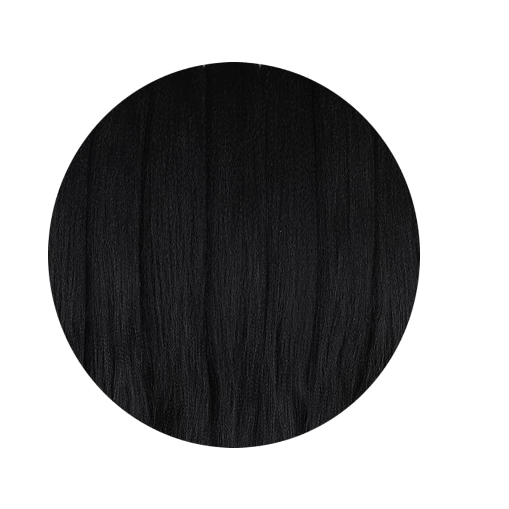 BALINGHAIR Pre Stretched Braiding Hair 20 inch Flame Retardant Synthetic Fiber Braids Hair Extensions Deep Black(1#-3Pcs)