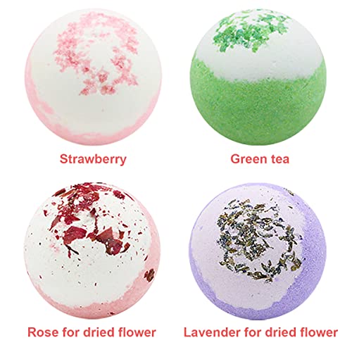 KASTU Dried Flower Bath Salt Balls,Rose Extract Essential Oils,Moisturizing Dry Skin,Fizzy Spa,Relaxation,Self Care,Relaxing,Bubble Bath Bomb Gifts Idea for Men Women
