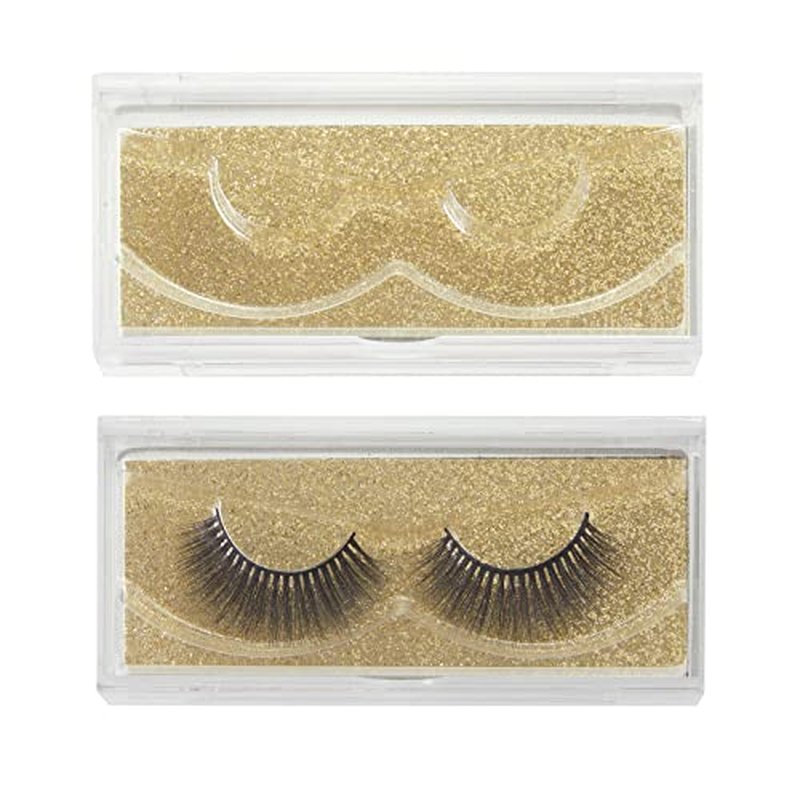 Stockroom Plus 30-Pack Gold Glitter Empty Eyelash Case for False Eyelashes, Lash Cases Empty Bulk Wholesale with Glitter Paper Card for Makeup Artists, Women (4.4 x 2 Inches, 0.55" Width)