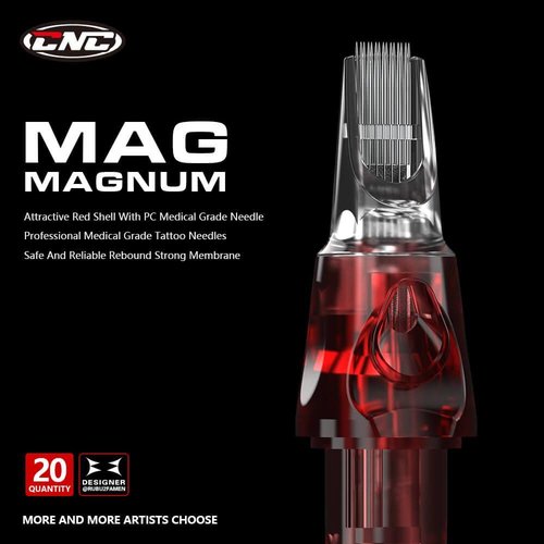CNC Tattoo Needles Cartridge 20Pcs #12 Standard Magnum 15M1 Disposable Needles with Membrane EN04-20-1215M1