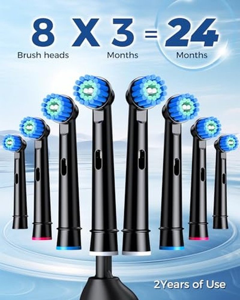 TEETHEORY Rotating Electric Toothbrush for Adults with 8 Brush Heads, Sensitive Gum Care Electric Toothbrush with 3 Modes and 2 Min Smart Timer, Rechargeable Last 45 Days