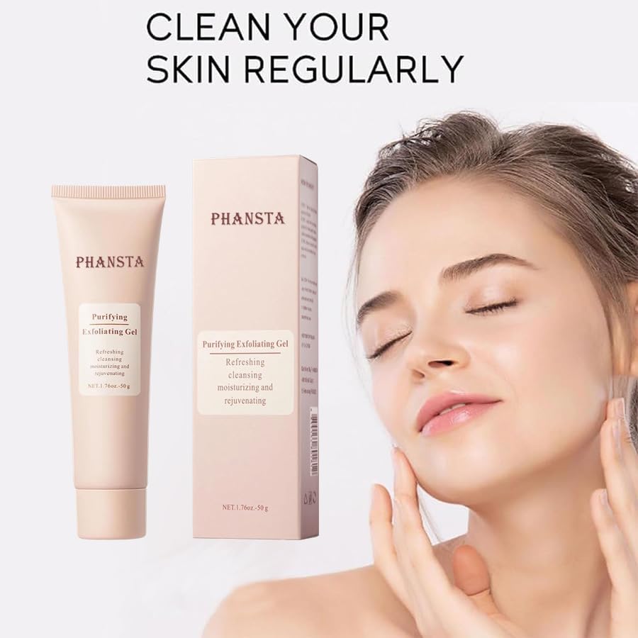 Phansta Exfoliating Gel, Exfoliating Gel Scrub for Face, Phansta Purifying Enzymes Exfoliating Gel,Moisturizing Exfoliating Scrub Gel for All Skin (3pcs)