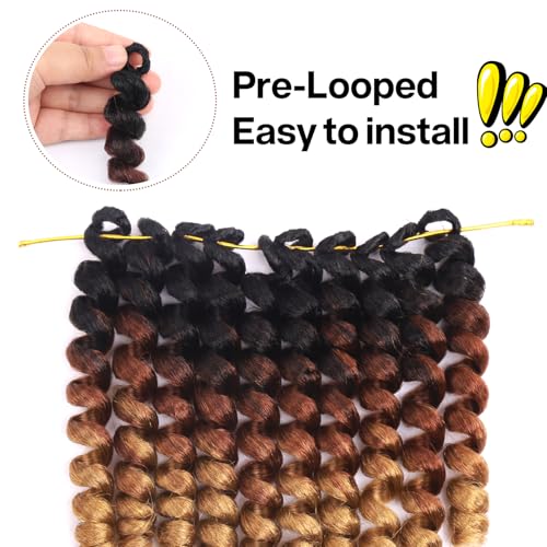 5 Packs short Jumpy Wand Curl Crochet Hair Jamaican Bounce Crochet Hair Curly Braiding Hair Curly Crochet Hair for Black Women 10Roots/Pack(5packs)… (1B/30/27, 12inch(pack of 5))