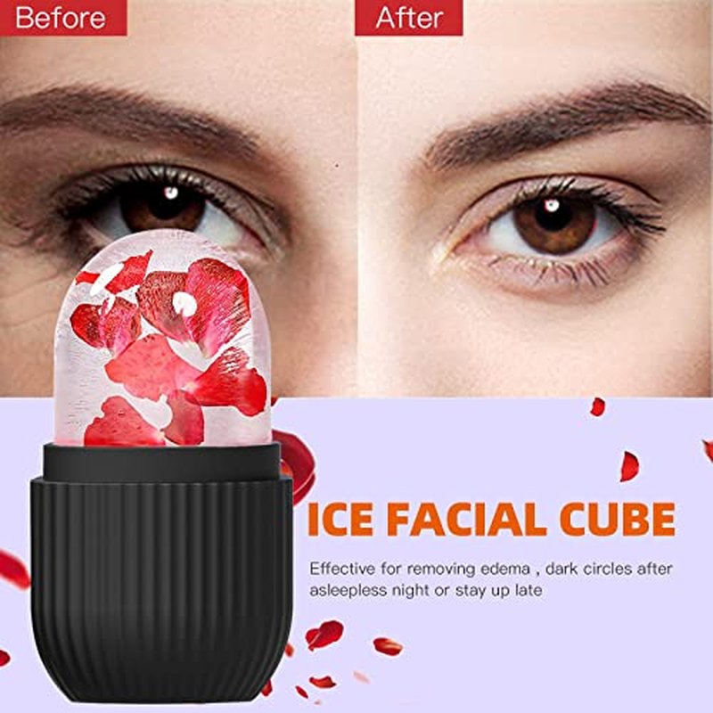 KOGITI Ice Mold for Face, Ice Roller for Face & Eye, Beauty Facial Ice Rollers Ice Holder Mold Face Puffiness Relief Massage Skin Care Tools, Ice Facial Cube