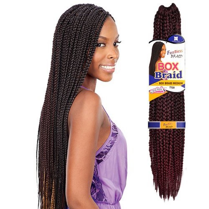 FreeTress Synthetic Hair Crochet Braid Medium Box Braids (4-PACK, TT530)
