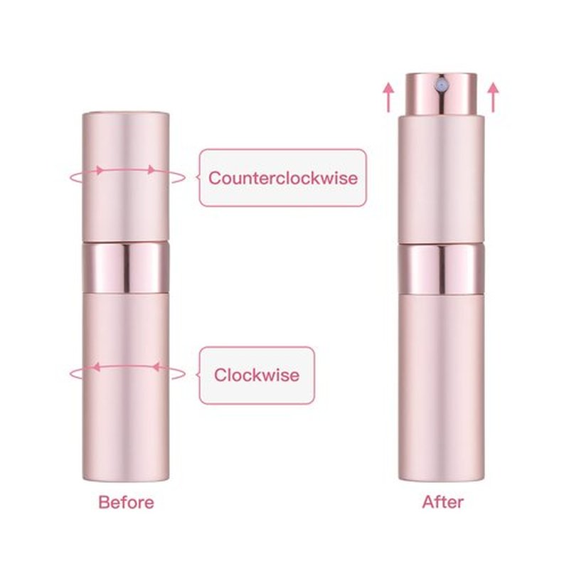 Tekson 5PCS 8ml Travel Perfume Atomizer Refillable, Mini Cologne Spray Bottle Empty, Small Aftershave Sprayer for Liquid Dispenser (Pink)