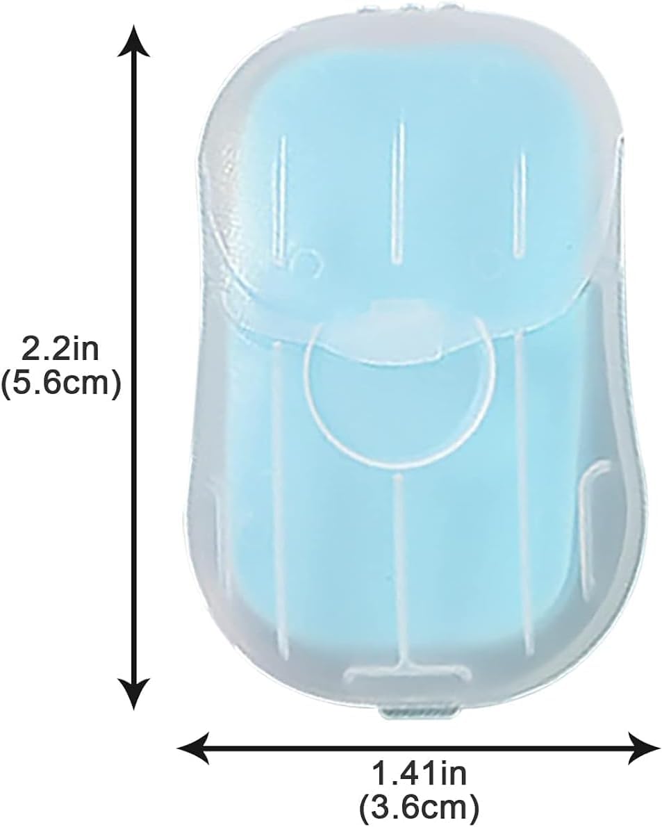 5 Boxes Blue Portable Soaps Sheets, Mini Portable Travel Soap Paper Sheets Disposable Water Soluble Hand Washing Bath Scented Paper Soap Camping Soap and Shampoo for Outdoor,Outdoor Recreation