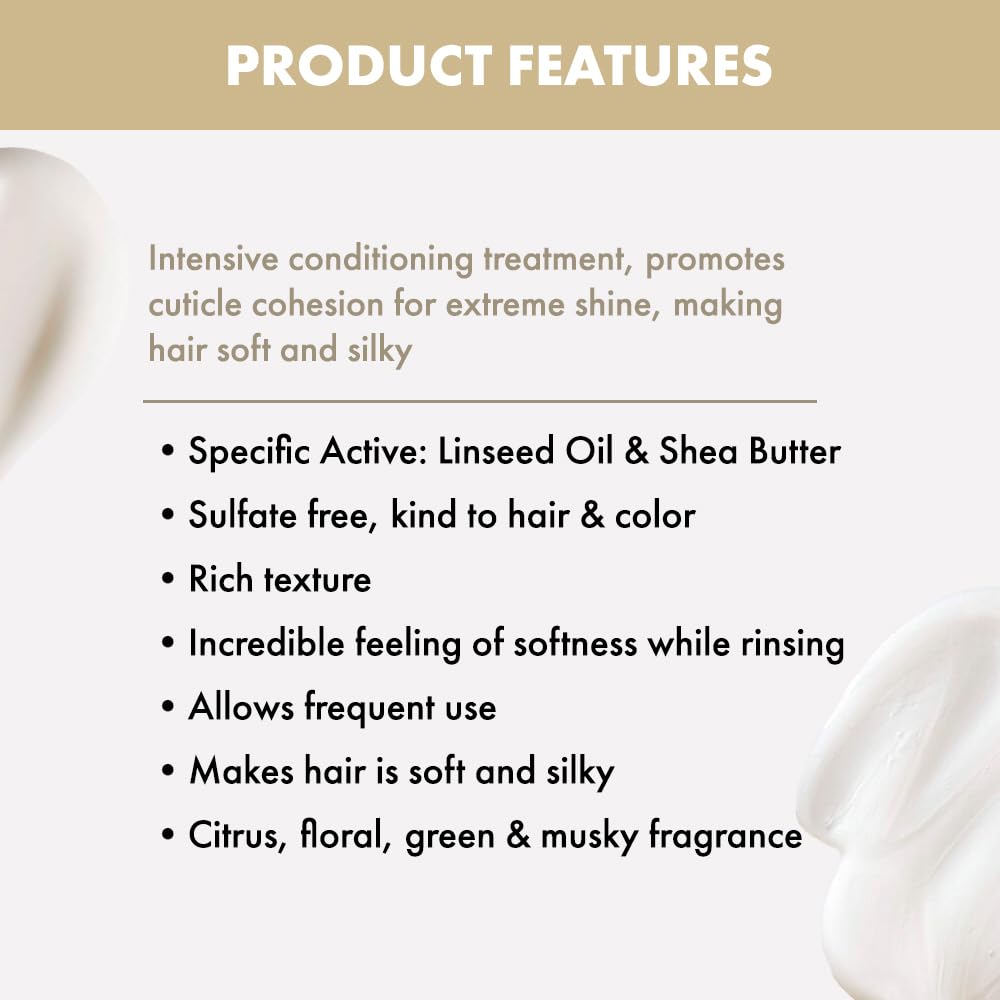 Alfaparf Milano Semi Di Lino Diamond Illuminating Hair Mask - Color Safe Deep Conditioner for Color Treated Hair - Adds Shine and Body - Sulfate, Paraben and Paraffin Free - Professional Salon Quality