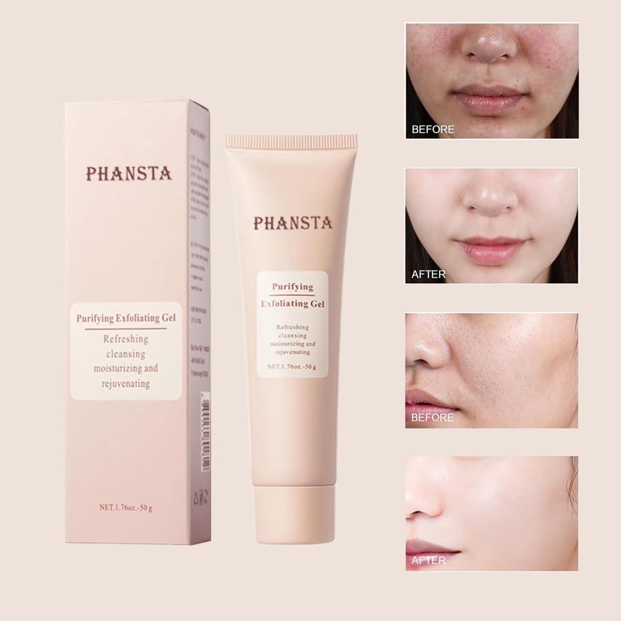 Phansta Exfoliating Gel, Exfoliating Gel Scrub for Face, Phansta Purifying Enzymes Exfoliating Gel,Moisturizing Exfoliating Scrub Gel for All Skin (3pcs)