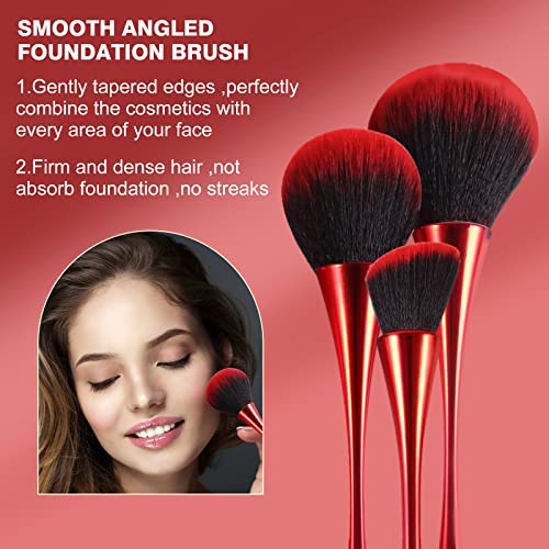 Makeup Brushes Set 10PCs Red Makeup Foundation Brush Advanced Foundation Blush Contour Foundation Concealer Eye Shadow Brush Makeup Set