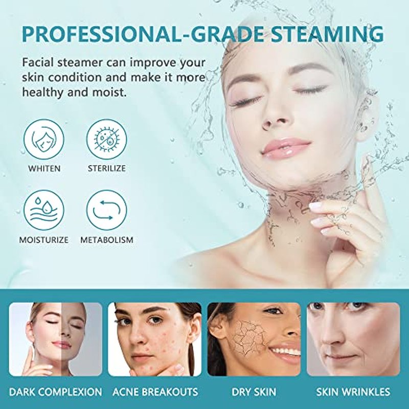 Nova Microdermabrasion 2 in 1 Facial Steamer Pro Ionic Ozone Facial Steamer on Wheels with 5X Magnifying Lamp Hot Mist Function for Salon Spa Home Beauty Equipment