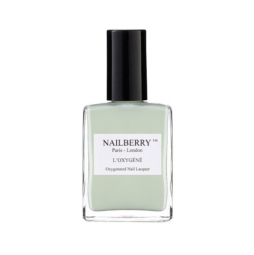 Nailberry L'Oxygéné Oxygenated Nail Lacquer | Minty Fresh | Pastel Green Opaque Nail Polish | UV Protected Long-Wear Nail Polish | 12-Free | Vegan | Certified Halal | Cruelty & Gluten Free | 15 ml