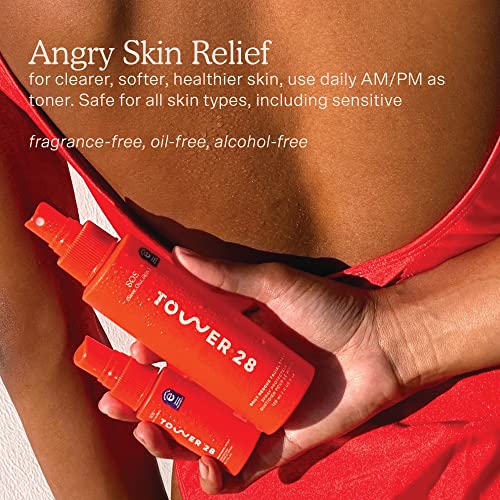 Tower 28 SOS Daily Rescue Facial Spray for Sensitive Skin, Hypochlorous Acid Spray Helps Reduce Redness and Breakouts, Travel Size Toner for Face, 1 FL Oz