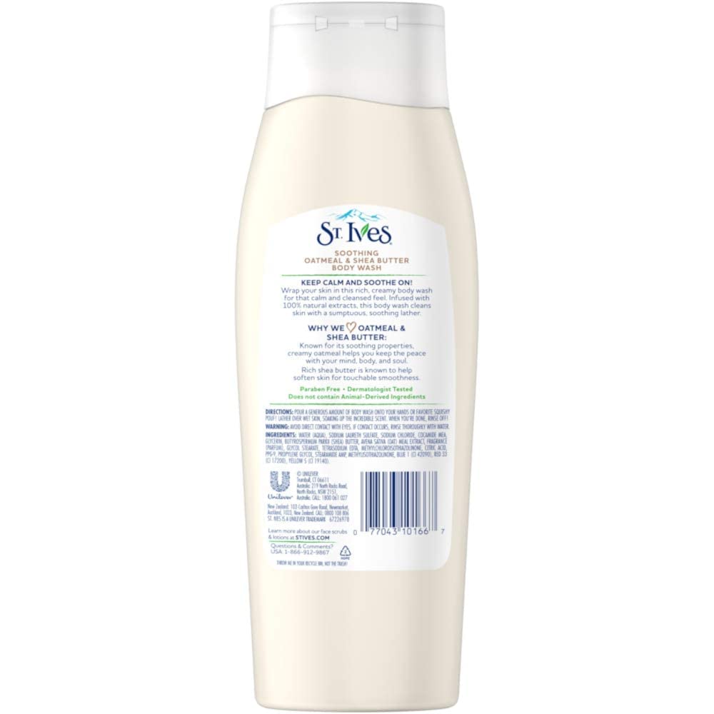 St. Ives Oatmeal and Shea Butter Moisturizing Body Wash 13.50 oz (Pack of 3)