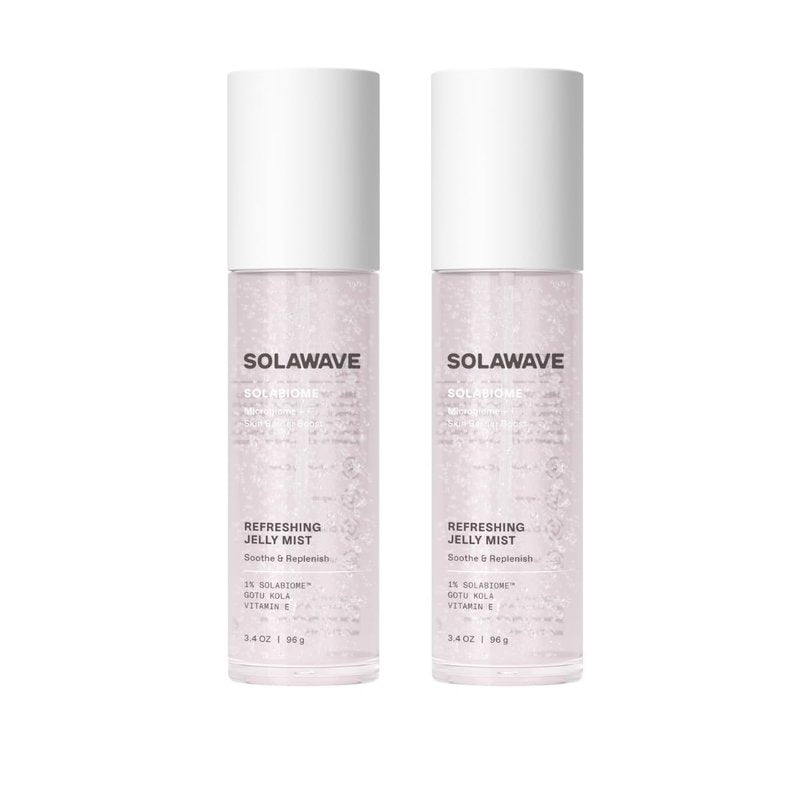 Solawave Refreshing Jelly Mist Toner with Gotu Kola, Prebiotics, Probiotics, Hydrating Pro Vitamin B5 for All Skin Types (Pack of 2)
