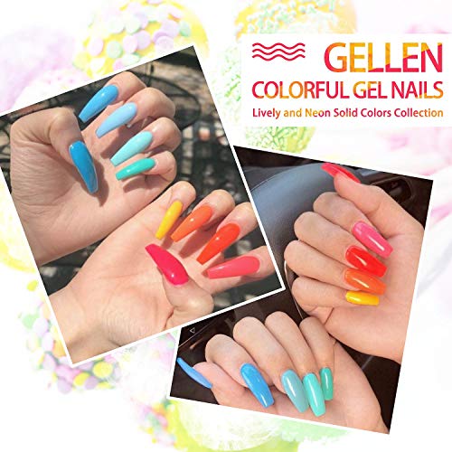 Gellen Gel Nail Polish, 16 Colors Gel Nail Polish Set, Need U V Cured Gel Nail Polish Set for Gift, Including Gellen Gel Base and Top Coat for Nails Prep