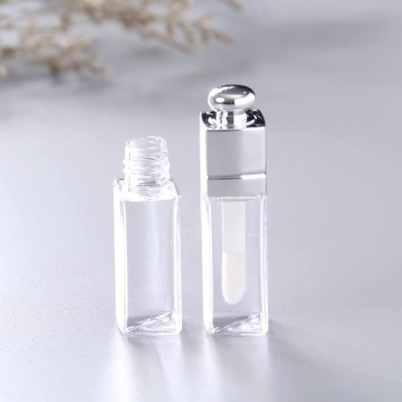 aoukoslt 6 Pcs 3ml Empty Lip Gloss Tubes Clear Refillable Lip Balm Bottles Transparent Mini Lipstick Containers for DIY Makeup Lip Gloss Makeup