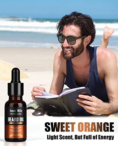 ISNER MILE Beard Oil 5 Pack, Stocking Stuffers Gifts for Him Dad Boyfriend, Mustaches Soften, Moisturize, Strength with Sandalwood, Bay Rum, Vanilla, Cologne, Unscented, Beard Maintenance Treatment